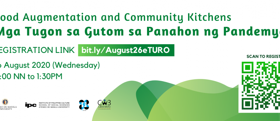 IPC WE CaN!! Webinar on “Food Augmentation and Community Kitchens: Mga Tugon sa Gutom sa Panahon ng Pandemya”